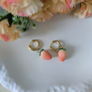 strawberry charm earrings