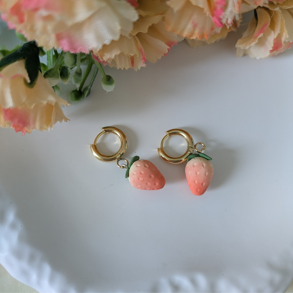 strawberry charm earrings