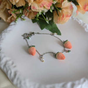 Strawberry Polymer Charm Bracelet