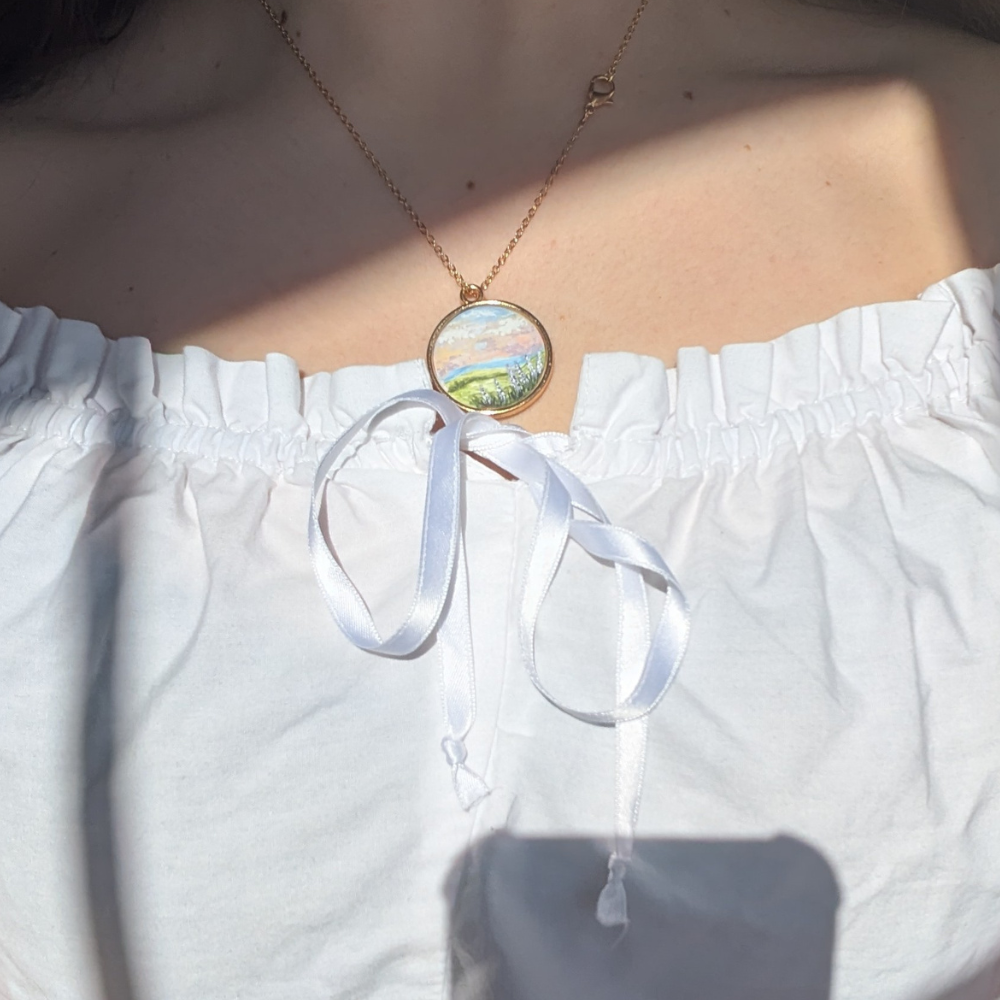 lavender field pendant necklace