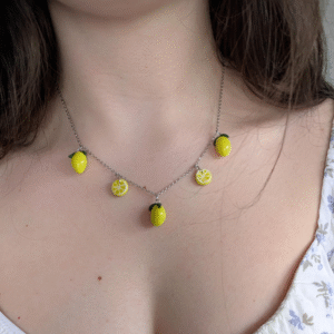 lemon charm necklace