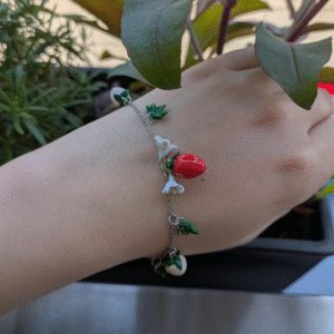 Strawberry Polymer Charm Bracelet