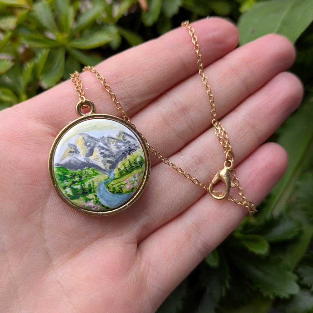 handpainted pendant necklace